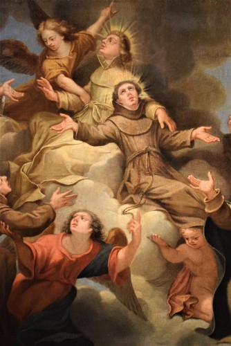 17th century - Saints in Glory - Roman school of 17th century